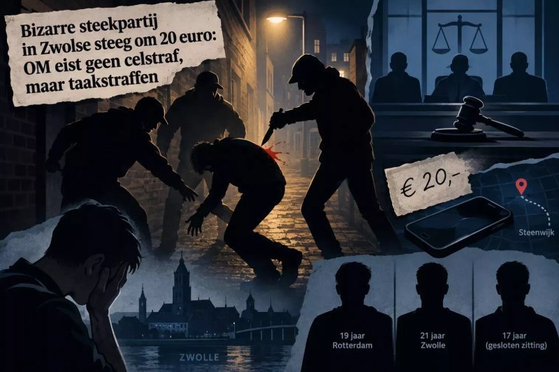 Afbeelding bij Taakstraffen voor steekpartij in Zwolle om 20 euro - Moordplekken.nl